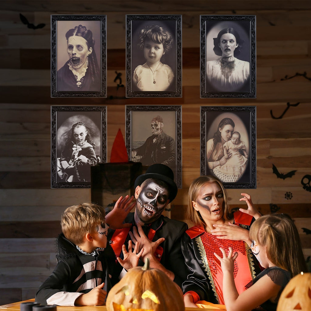 Halloween Decoration 3D Changing Face Moving Picture Frame Portrait Ho